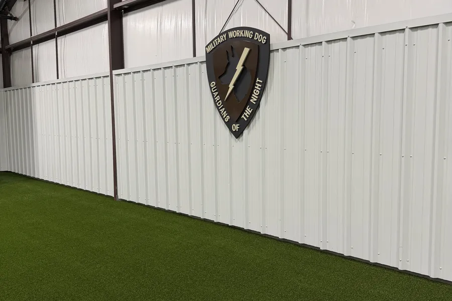 Indoor turf training field for military working dogs at Edwards Air Force Base